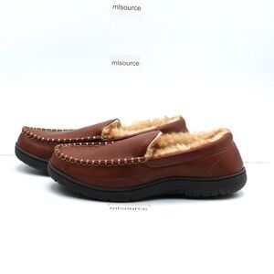NEW 32 Degrees Venetian Faux Leather Moccasin Slippers 71WT670049 Brown